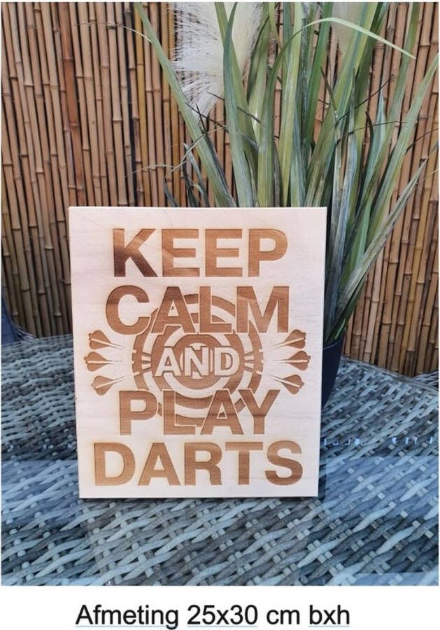 Tekstbord Keep Calm And Play Darts Quote Darten Sport Wand Decoratie Verjaardag Geschenk Mancave Cafe Hout