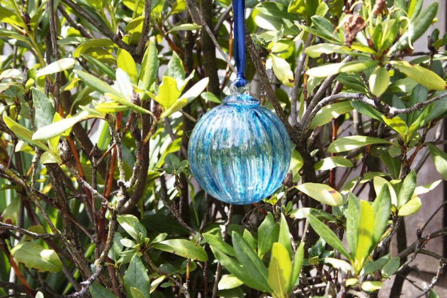 Loranto Glazen Bal Blauw Tuinobject Kerstballen Kerst versiering Kerst decoratie Kerst Ornament