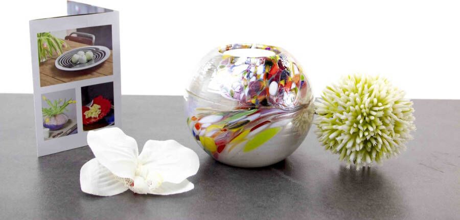 Loranto Mini Urn Waxinelichthouder ''White & Multicolor''