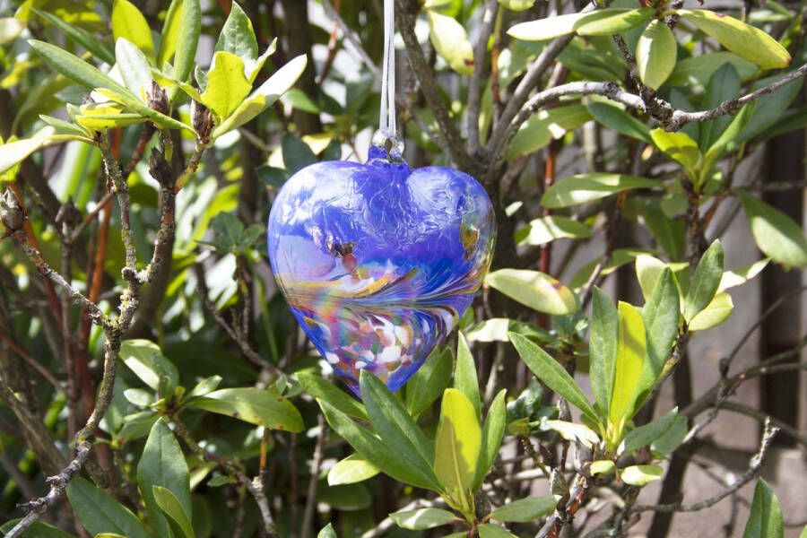 Loranto Tuin decoratie voor buiten tuin decoratie wanddecoratie Hart blauw van glas
