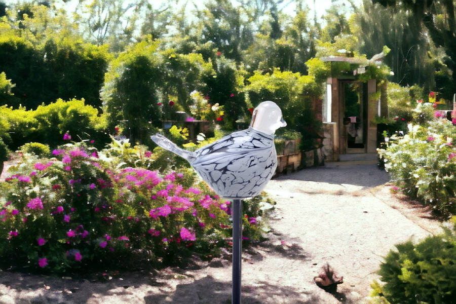 Loranto Tuinsteker vogel Vogelbadjes Tuinprikker Vogel Wit