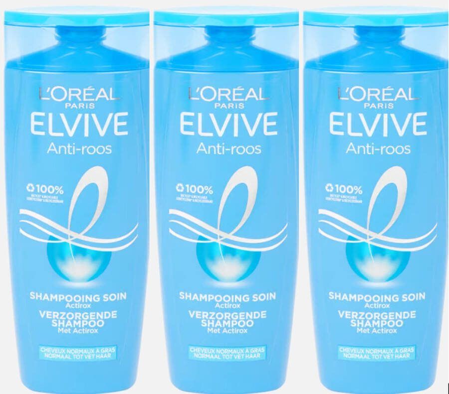 L Oréal Paris 3x L'Oréal Elvive Voordeelpak Shampoo Anti-roos 3x 250 ML