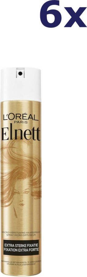 L'Oréal Paris Elnett Satin Haarspray Extra Sterke Fixatie 6 x 300 ml voordeelverpakking