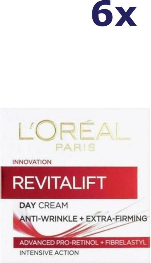 L Oréal Paris 6x L'Oreal Gezicht Revitalift Dagcreme anti rimpels 50 ml