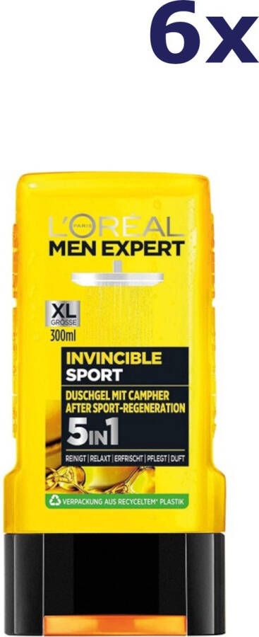 L Oréal Paris 6x L'Oreal Men Expert douchegel 250ml Invincible Sport
