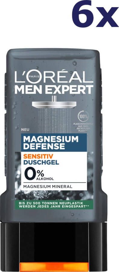 L Oréal Paris 6x L'Oreal Men Expert douchegel 250ml Magnesium Defense