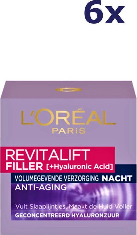 L Oréal Paris 6x L'Oréal Revitalift Filler [HA] Nachtcrème 50 ml