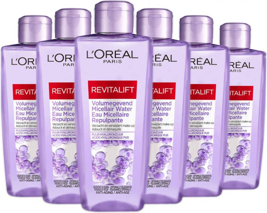 L'Oréal Paris Revitalift volumegevend micellair water 200 ml 6 stuks voordeelverpakking