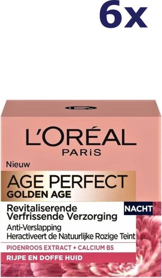 L Oréal Paris 6x L'Oreal Skin Age Perfect Golden Age Nachtcreme 50ML