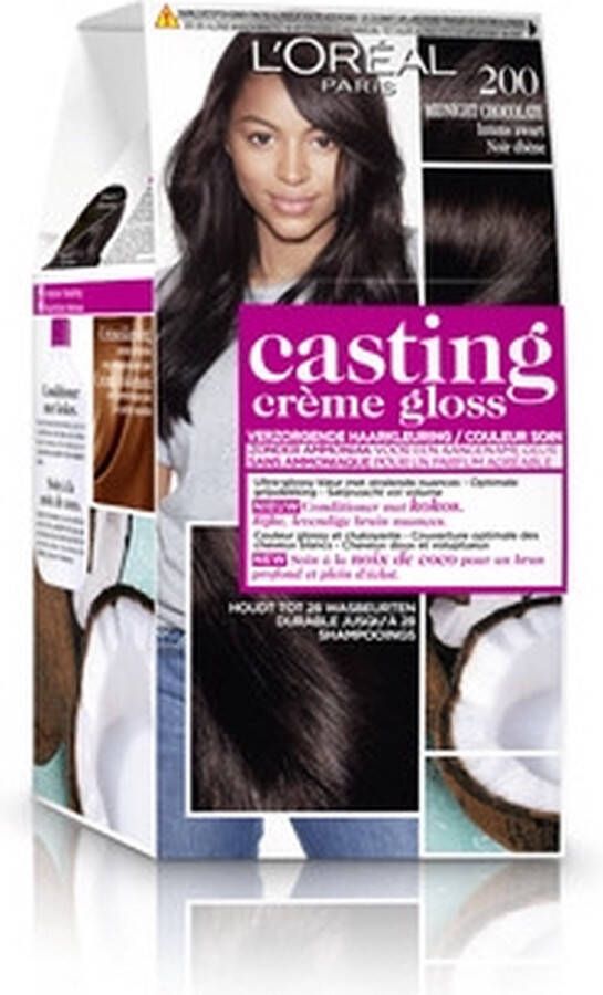 L Oréal Paris Casting Crème Gloss 200 Midnight Chocolate Intens Zwart Haarverf