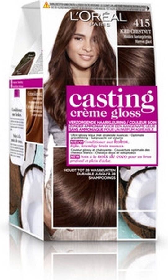 L Oréal Paris Casting Crème Gloss 415 Iced Chestnut Midden As Kastanjebruin Haarverf