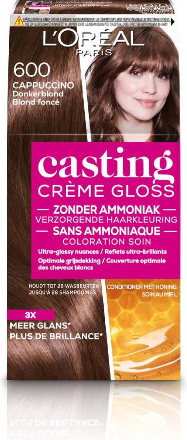 L Oréal Paris Casting Crème Gloss 600 Cappuccino Donkerblond Semi-permanente haarverf