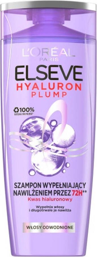 L Oréal Paris Elseve Hyaluron Plump vochtvullende shampoo voor uitgedroogd haar 400ml