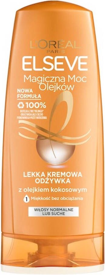 L Oréal Paris Elseve Magic Power of Oils met kokosolie licht romige conditioner voor droog en normaal haar 200ml