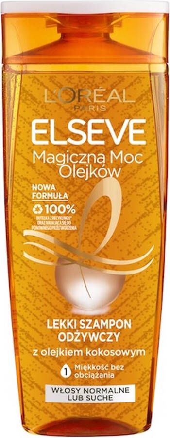 L Oréal Paris Elseve Magical Power of Oils met kokosolie licht voedende shampoo voor droog en normaal haar 400ml