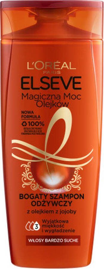L Oréal Paris Elseve Magical Power of Oils rijke voedende shampoo voor zeer droog haar 400ml