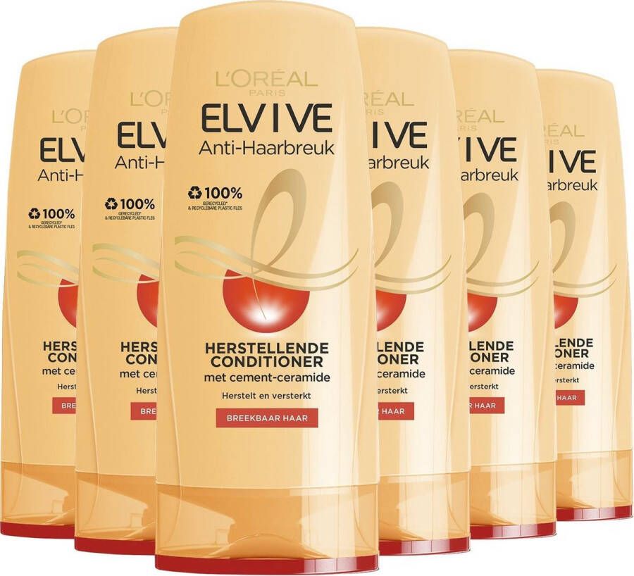 L'Oréal Paris Elvive Anti-Haarbreuk conditioner- 6 x 250 ml voordeelverpakking