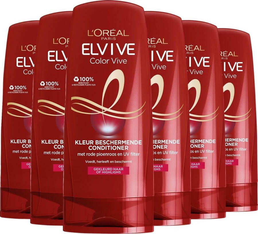 L Oréal Paris Elvive Color Vive Conditioner 6 x 200 ml Gekleurd Haar Voordeelverpakking