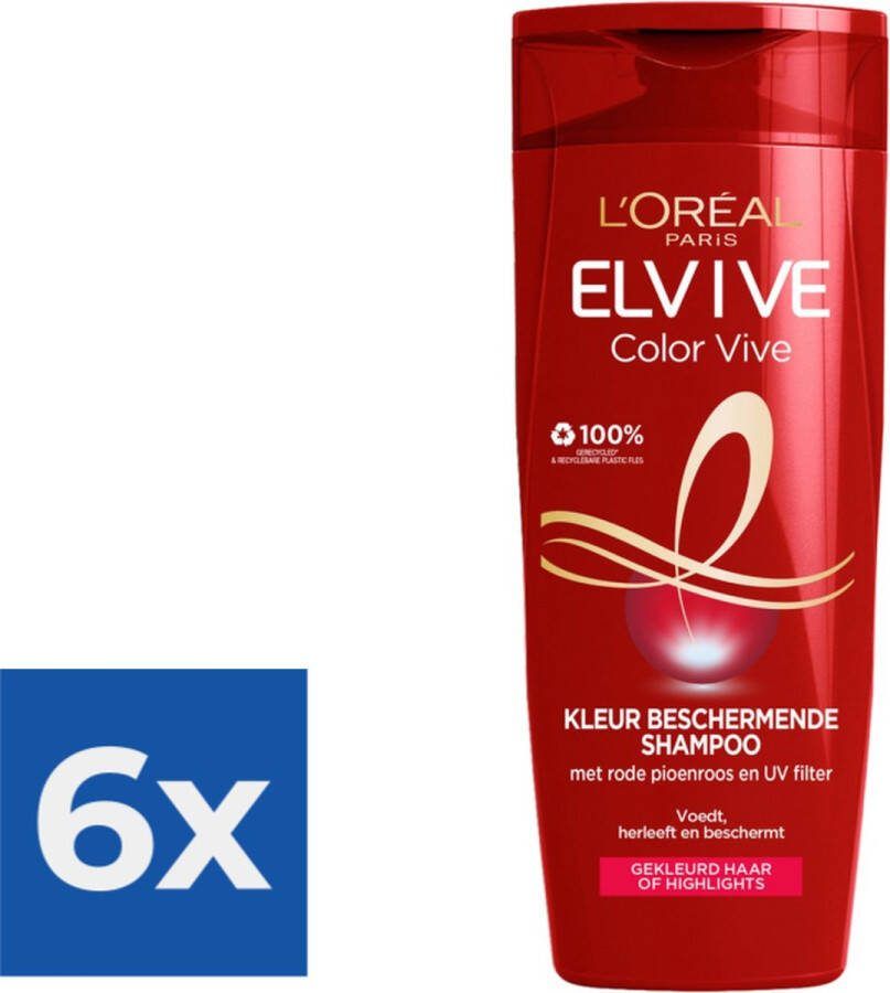 L Oréal Paris Elvive Color Vive Shampoo 250 ml Voordeelverpakking 6 stuks