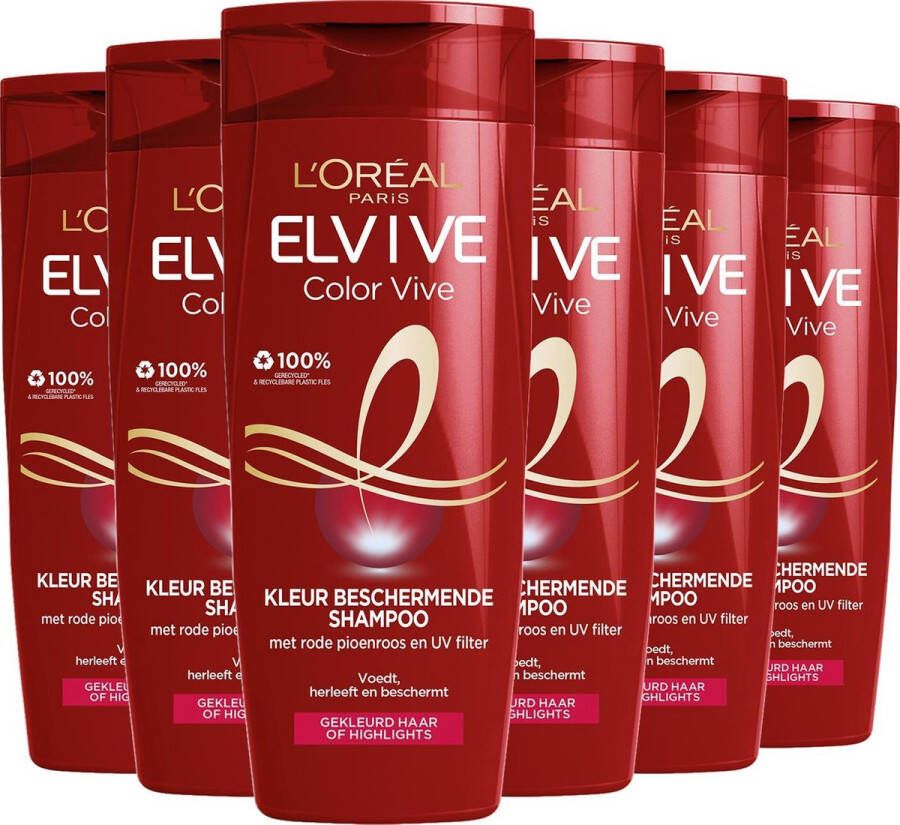 L Oréal Paris L'Oréal Paris Elvive Color Vive 2-in-1 Kleurbeschermende Shampoo & Conditioner Gekleurd Haar 6 x 250ml