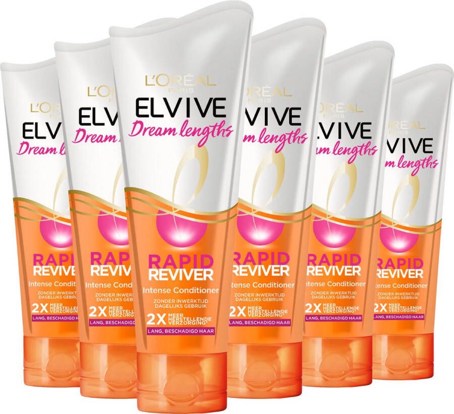 L Oréal Paris Elvive Dream Lengths Rapid Reviver Intense Conditioner Lang Beschadigd Haar 6 x 180 ml