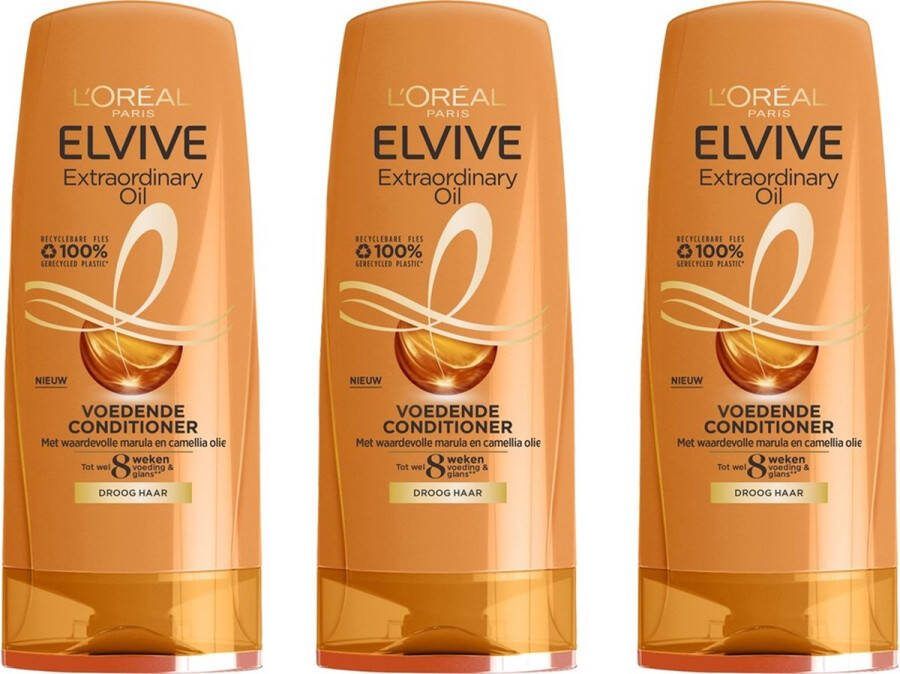 L Oréal Paris Elvive Extraordinairy Oil Conditioner Droog haar 3 x 200ml