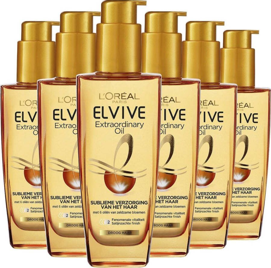 L Oréal Paris Elvive Extraordinary Oil Haarolie Alle Haartypes 6 x 100 ml Voordeelverpakking