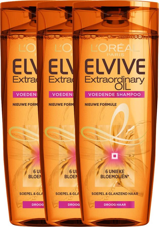 L Oréal Paris L'Oréal Paris Elvive Extraordinary Oil Shampoo 3 x 250 ml Voordeelverpakking