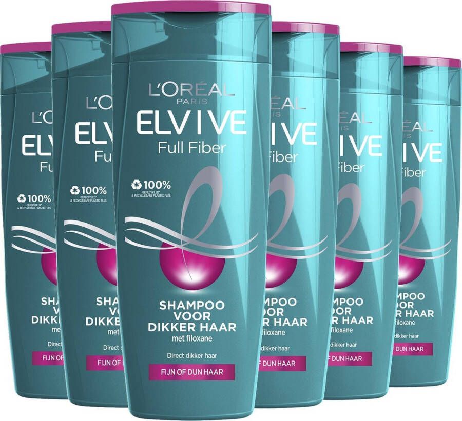 L'Oréal Paris Elvive Full Fiber shampoo 6 x 250 ml voordeelverpakking