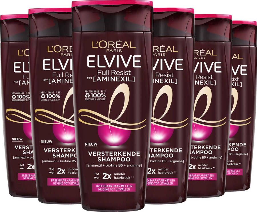 L'Oréal Paris Elvive Full Resist shampoo 6 x 250 ml voordeelverpakking