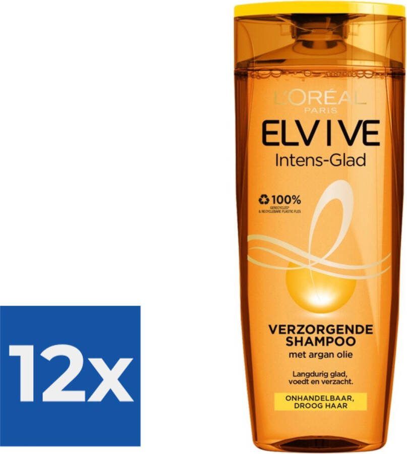 L Oréal Paris Elvive Intens Glad Shampoo 250 ml Voordeelverpakking 12 stuks