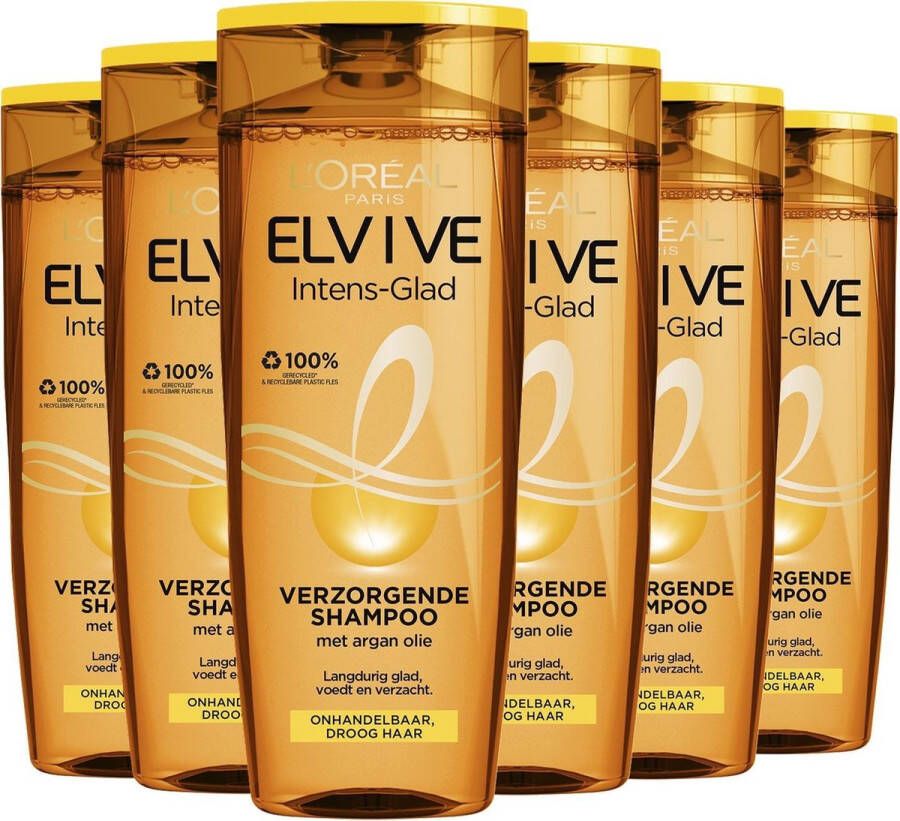 L Oréal Paris Elvive Intens Glad Shampoo Voordeelverpakking 6 x 250ml