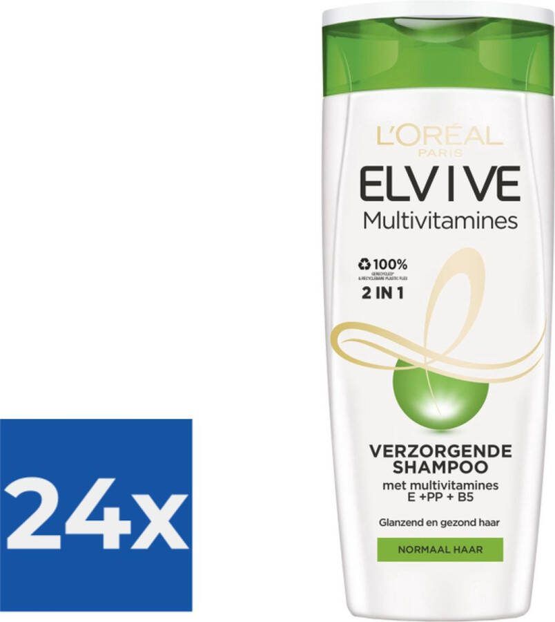 L Oréal Paris Elvive Multivitamines 2-in-1 250 ml Shampoo Voordeelverpakking 24 stuks