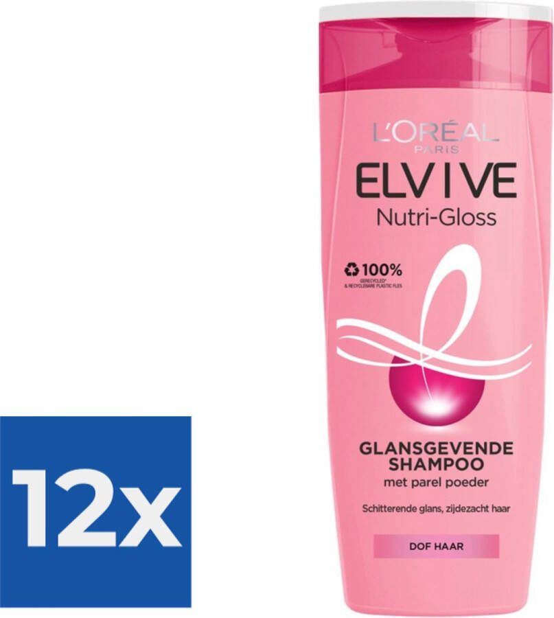 L Oréal Paris Elvive Nutrigloss Shampoo 250 ml Voordeelverpakking 12 stuks