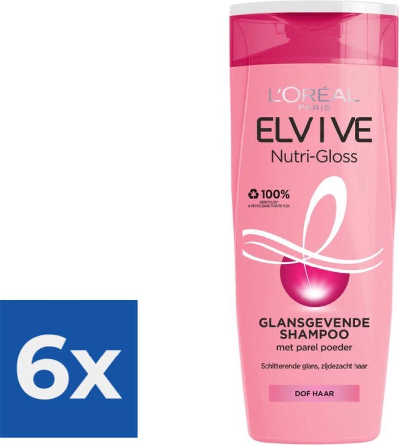 L Oréal Paris Elvive Nutrigloss Shampoo 250 ml Voordeelverpakking 6 stuks