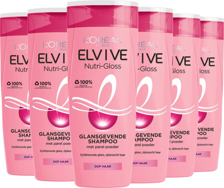 L'Oréal Paris Elvive Nutri-Gloss shampoo 6 x 250 ml voordeelverpakking