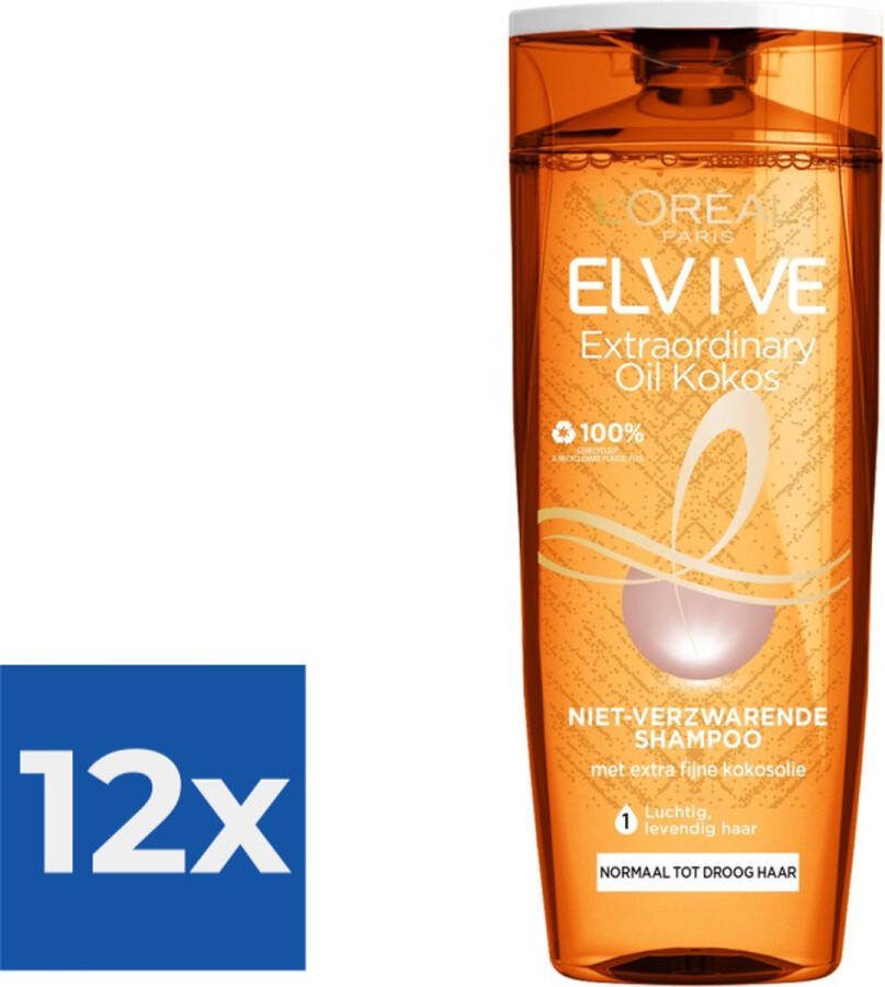 L Oréal Paris Elvive Extraordinairy Oil Shampoo 250 ml Voordeelverpakking 12 stuks