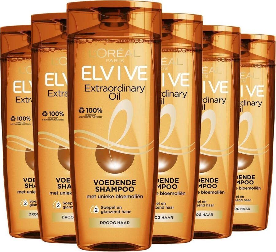 L Oréal Paris Elvive Shampoo XL Extraordinairy Oil Voordeelverpakking 6 x 400 ml