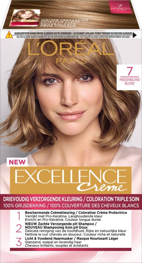 L Oréal Paris Excellence Crème 7 Middenblond Permanente Haarverf