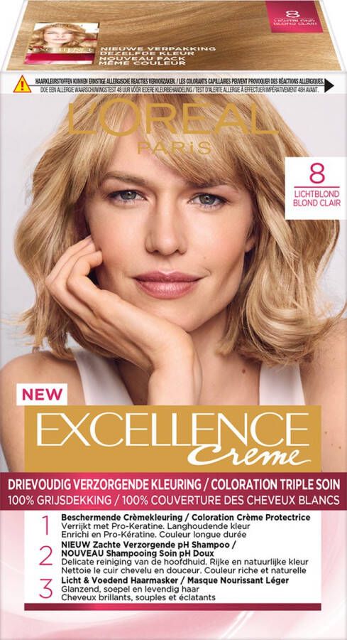 L Oréal Paris Excellence Crème 8 Lichtblond Permanente Haarverf