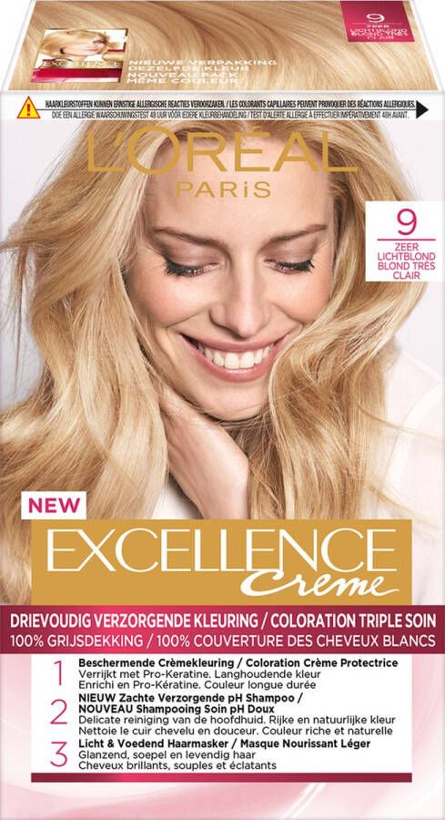 L Oréal Paris Excellence Crème 9 Zeer Lichtblond Permanente Haarverf