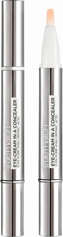 L Oréal Paris Eyes Cream In A Concealer Verrijkt Met Hyaluronzuur- DW1-2 Ivory Beige