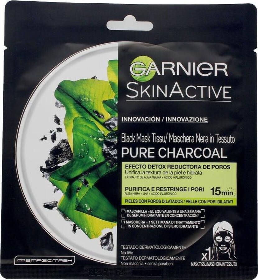 L Oréal Paris Garnier Pure Charcoal Black Mask Tissu Detox Effect 28 G