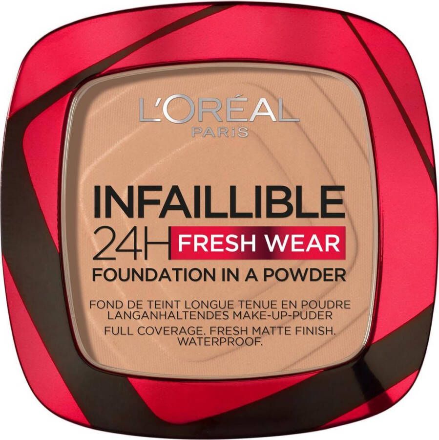 L Oréal Paris Infaillible 24h Fresh Wear Foundation in a Powder 220 Sand poeder foundation en poeder in één 24 uur lang een natuurlijke egale en matte finish geeft niet af makkelijk aan te brengen