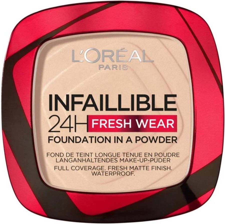 L Oréal Paris Infaillible 24h Fresh Wear Foundation in a Powder poeder foundation en poeder in één 24 uur lang een natuurlijke egale en matte finish geeft niet af 20 Ivory 9 gr