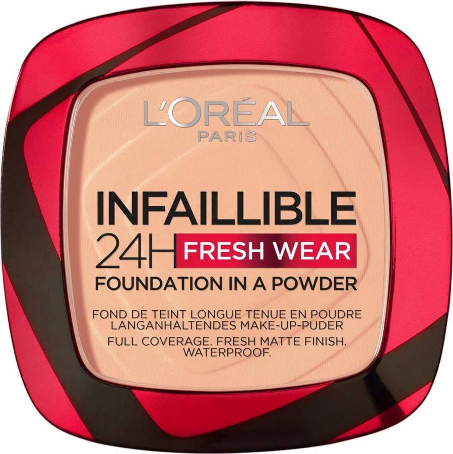 L Oréal Paris Infaillible 24h Fresh Wear Foundation in a Powder poeder foundation en poeder in één 24 uur lang een natuurlijke egale en matte finish geeft niet af 245 Golden Honey 9 gr