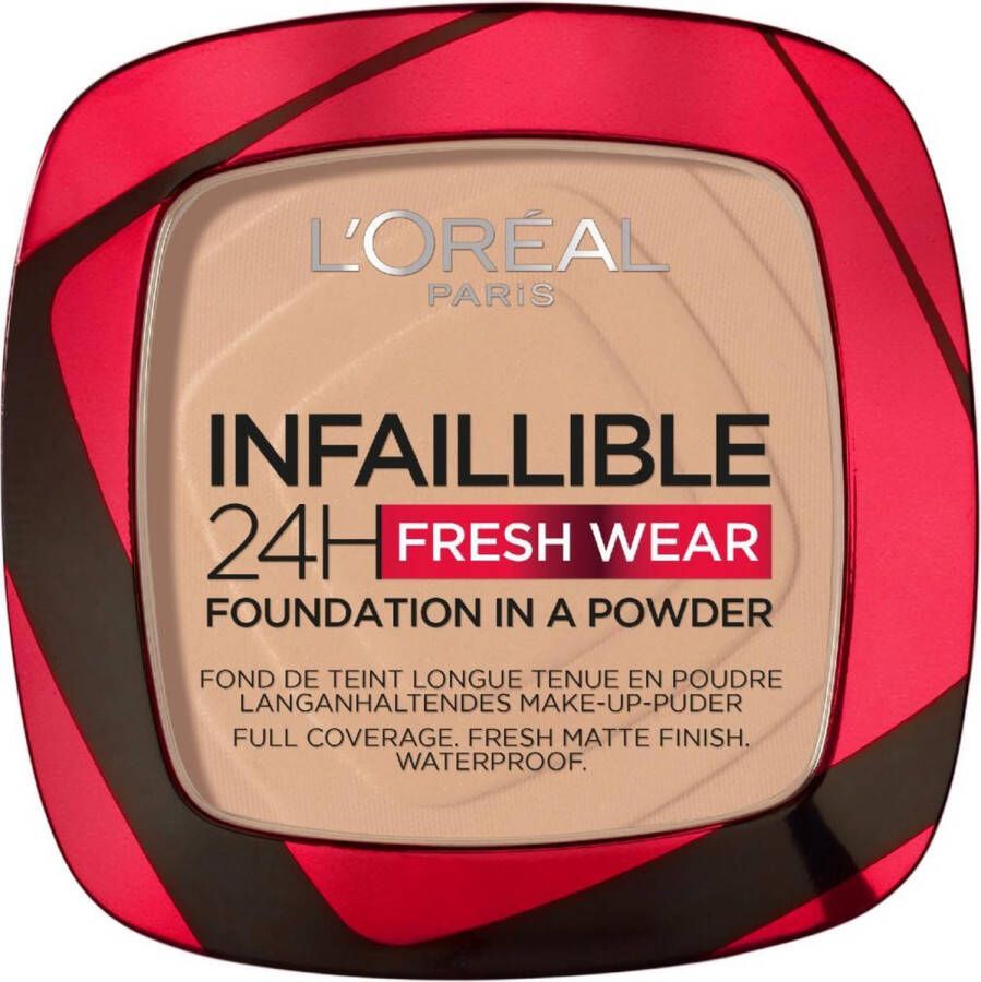 L Oréal Paris Infaillible 24h Fresh Wear Foundation in a Powder poeder foundation en poeder in één 24 uur lang een natuurlijke egale en matte finish geeft niet af 130 True Beige 9 gr