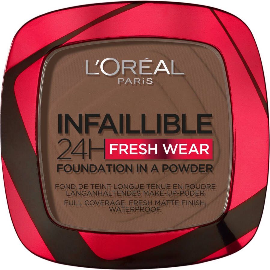 L Oréal Paris Infaillible 24h Fresh Wear Foundation in a Powder poeder foundation en poeder in één 24 uur lang een natuurlijke egale en matte finish geeft niet af 390 Ebene Foundation 9 gr