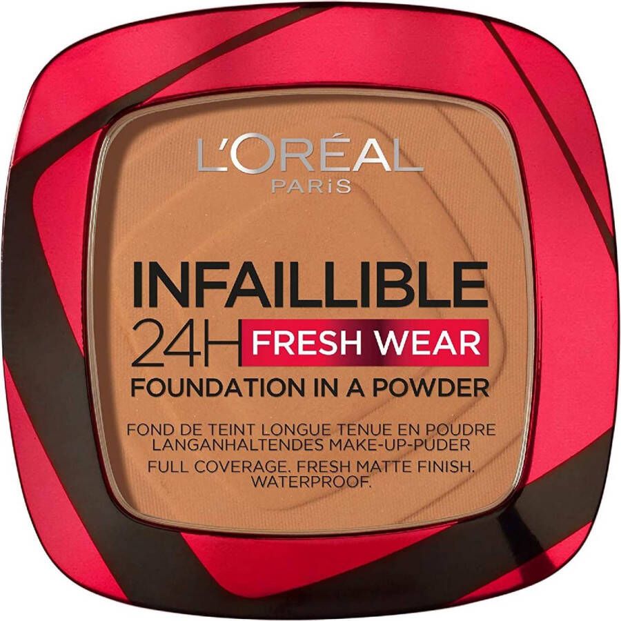 L Oréal Paris Infaillible 24h Fresh Wear Foundation in a Powder poeder foundation en poeder in één 24 uur lang een natuurlijke egale en matte finish geeft niet af 330 Hazelnut 9 gr