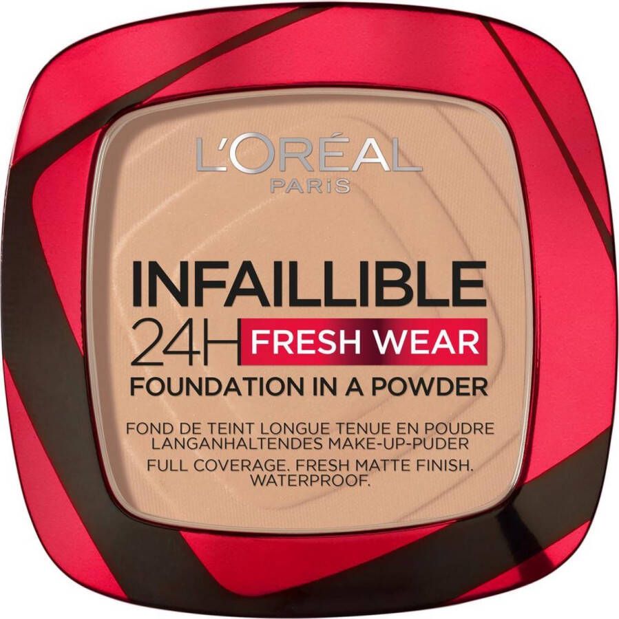 L Oréal Paris Infaillible 24h Fresh Wear Foundation in a Powder poeder foundation en poeder in één 24 uur lang een natuurlijke egale en matte finish geeft niet af 120 Vanille 9 gr